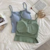 The new solid-color women's wear with a thin velvet halter top is slimming and shaping, with a beautiful back and chest. It's trendy to wear as an outer layer to wrap around the chest Specification image